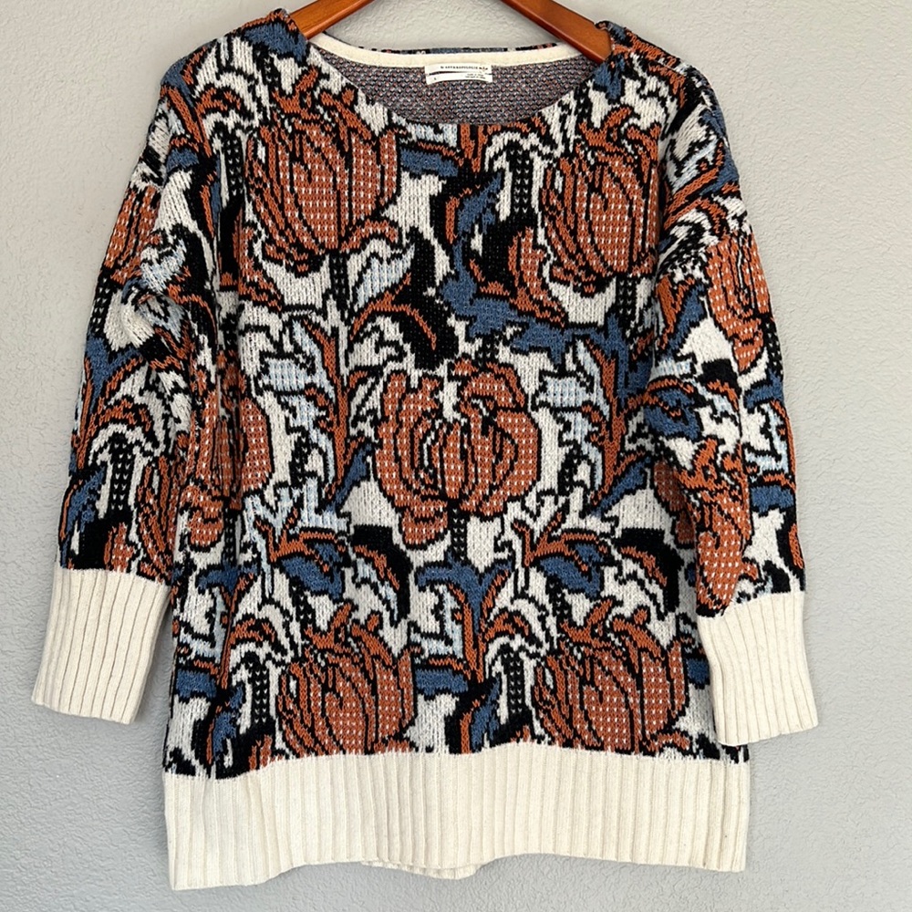 Anthropologie Eris Floral Oversized Sweater Size L